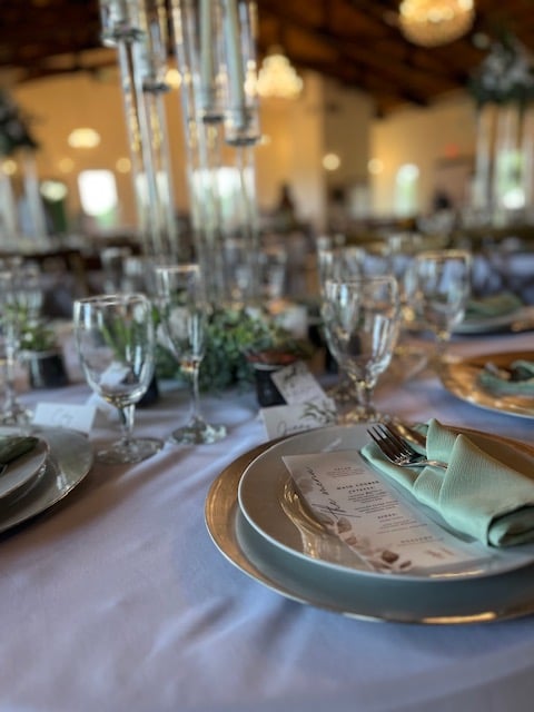 Serve All Catering table setting at wedding reception
