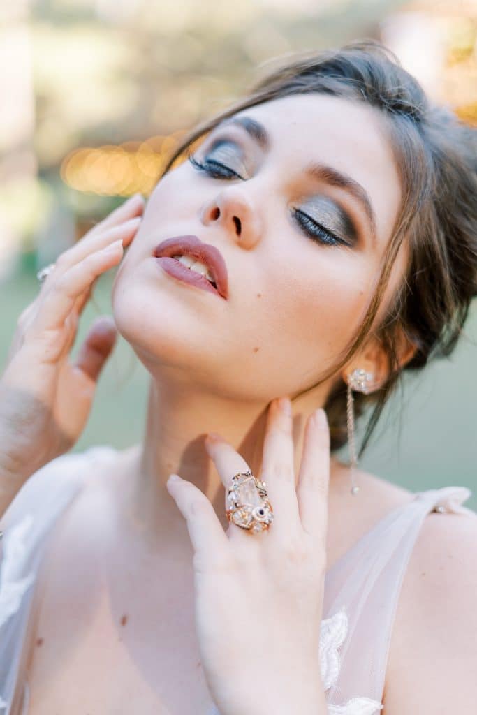 bride with smokey eye and natural lip by Marci Knuth Hair And Makeup LLC