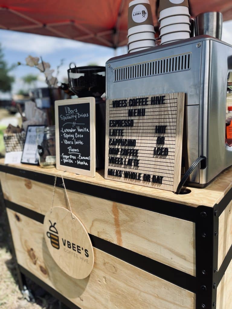 outdoor coffee cart from VBee’s Coffee Hive