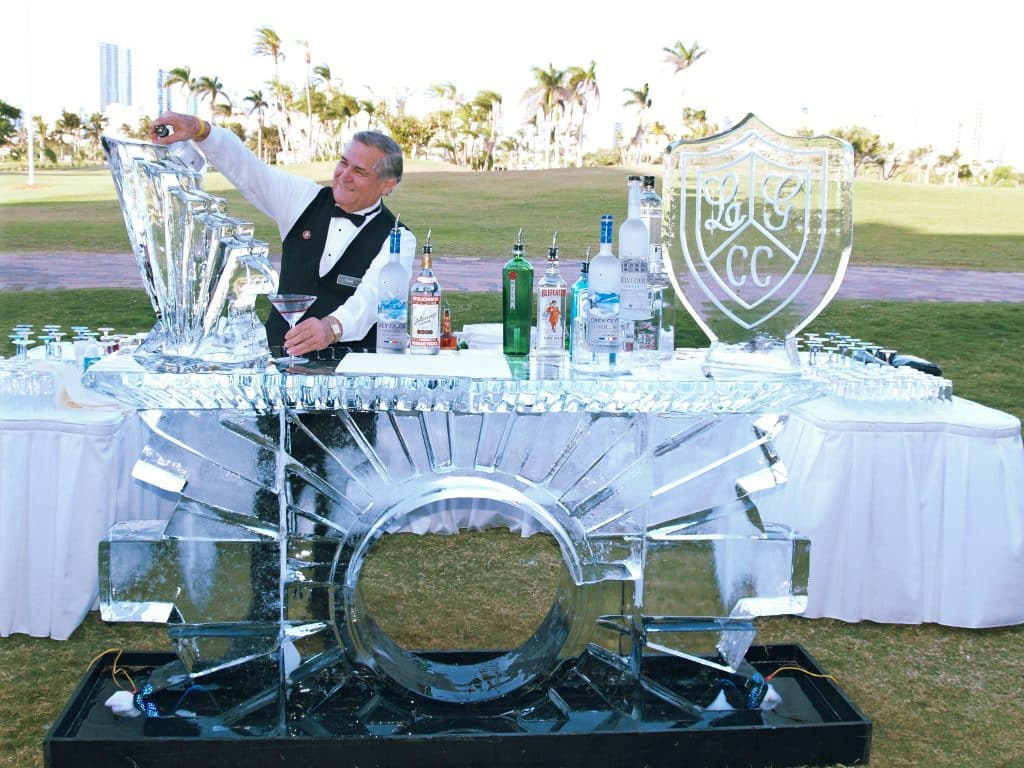 bar prep ice sculpture by Ice Pro