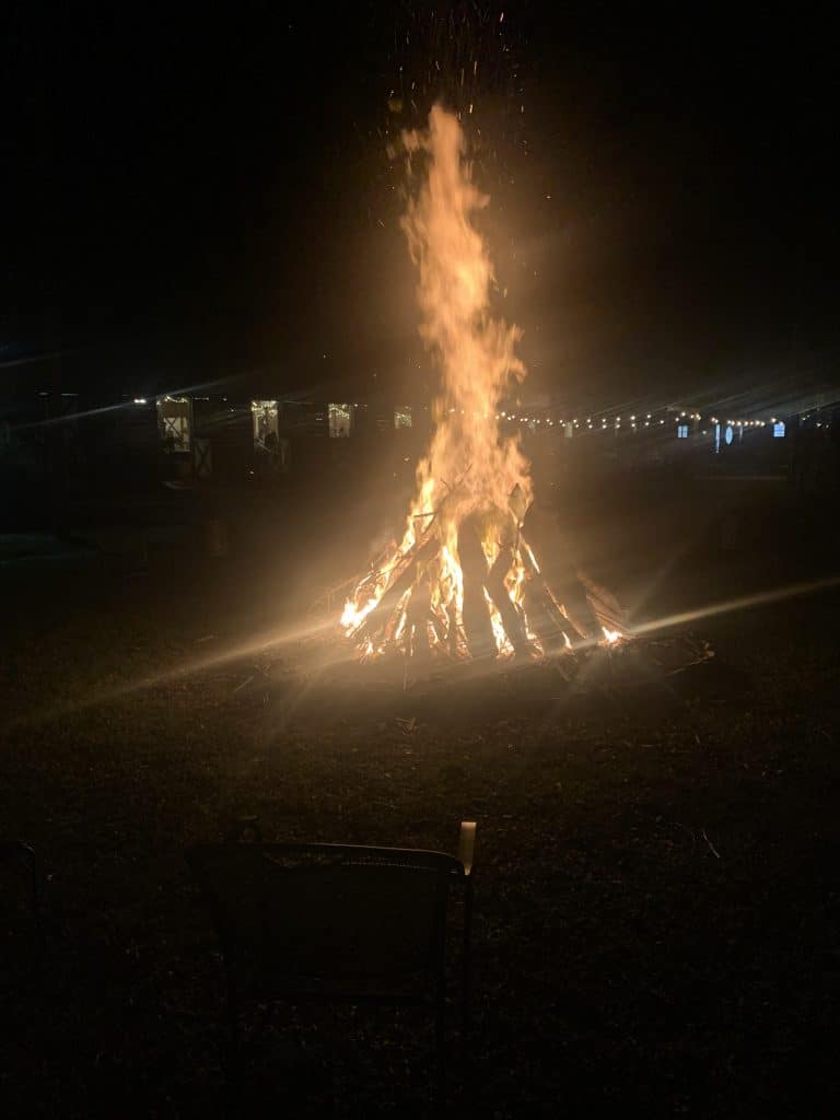 bonfire at the Rocking L Ranch Wedding Barn