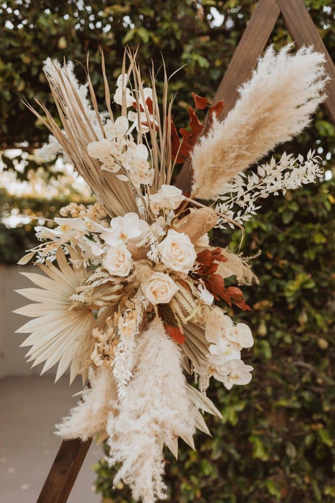 natural pampas grass and dried flower arrangement from In Bloom Florist