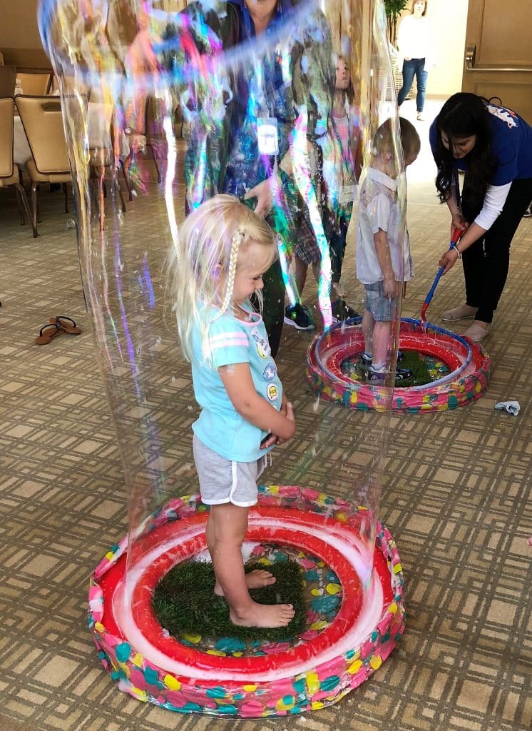 Fun with bubbles indoors, kids enjoying having fun, Central FL