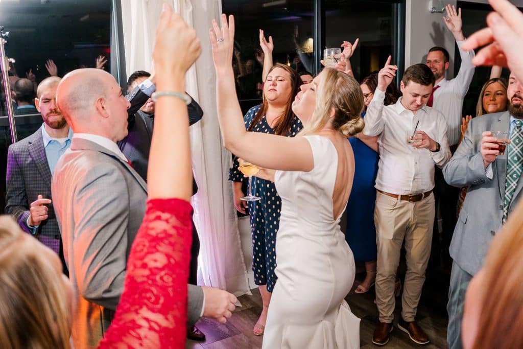 All the guests join the bride on the dance floor, Kwik Entertainment