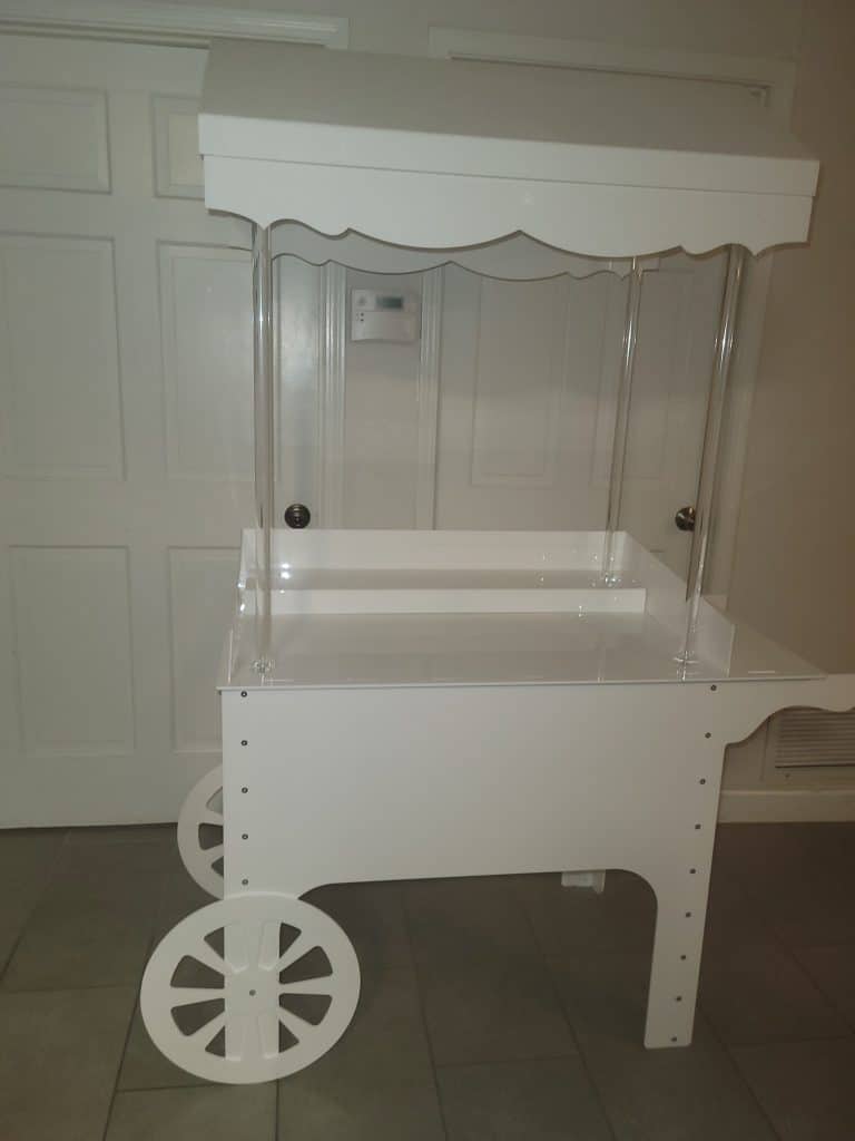 White cart rental, could be used for food or drinks, JoJo's Glitz and Glam Event Planners, Central FL