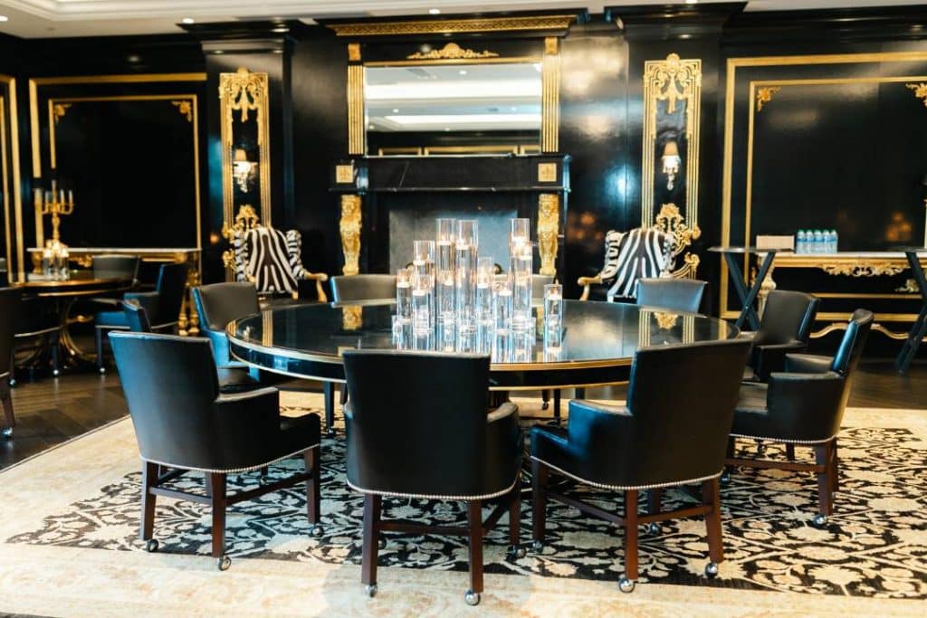 formal table, all black and gold, orlando, fl