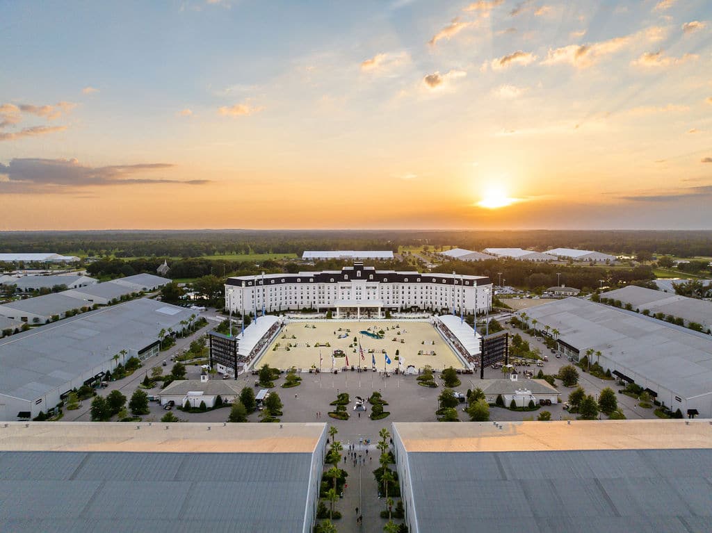 Wide panoramic view of the World Equestrian Center venue, Orlando, FL