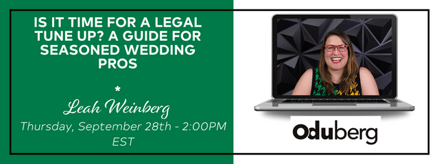 legal advice for wedding pros