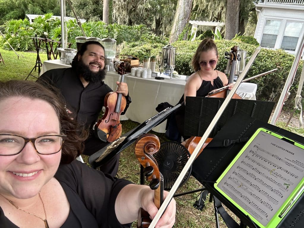 Rachel Durrum Music LLC trio playing at an event, Orlando, FL