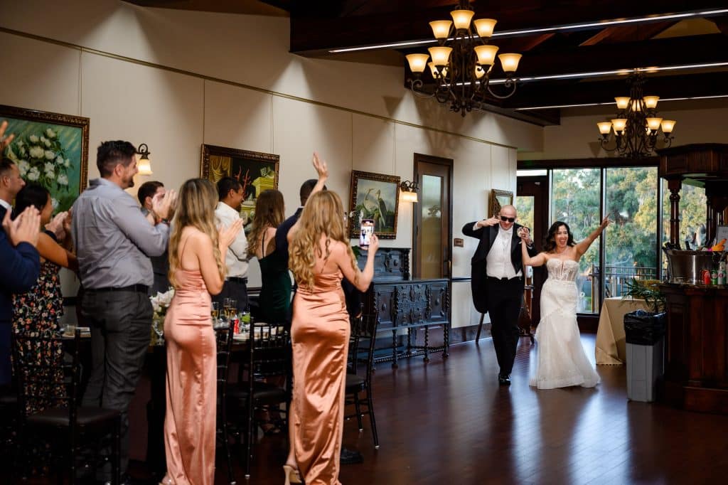 new mr and mrs introduced into wedding reception