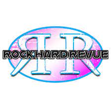 Rock Hard Revue logo, oval logo with front facing and backwards Rs, orlando, fl