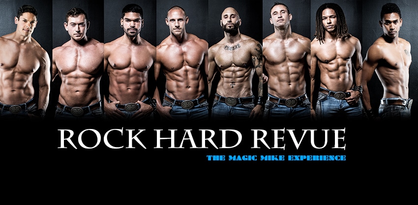 rock hard revue poster, topless men, orlando, fl