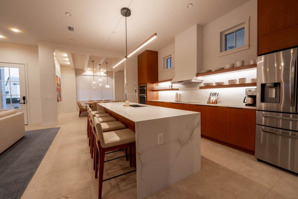 kitchen area with refrigerator in suite, Orlando, FL
