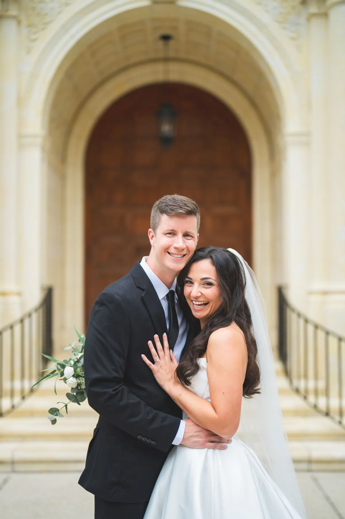 Bride and Groom at Rollins College Chapel