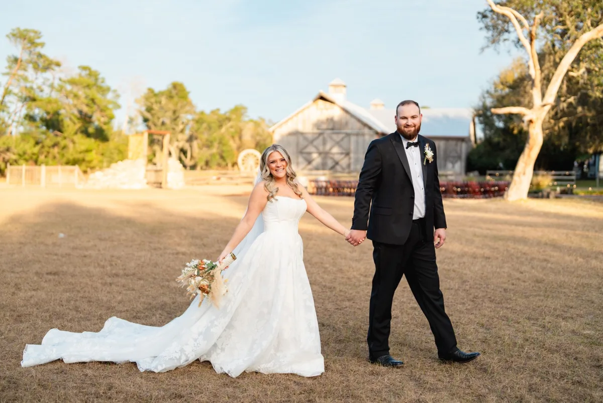Bride and Groom at Bending Branch Ranch in New Smyrna