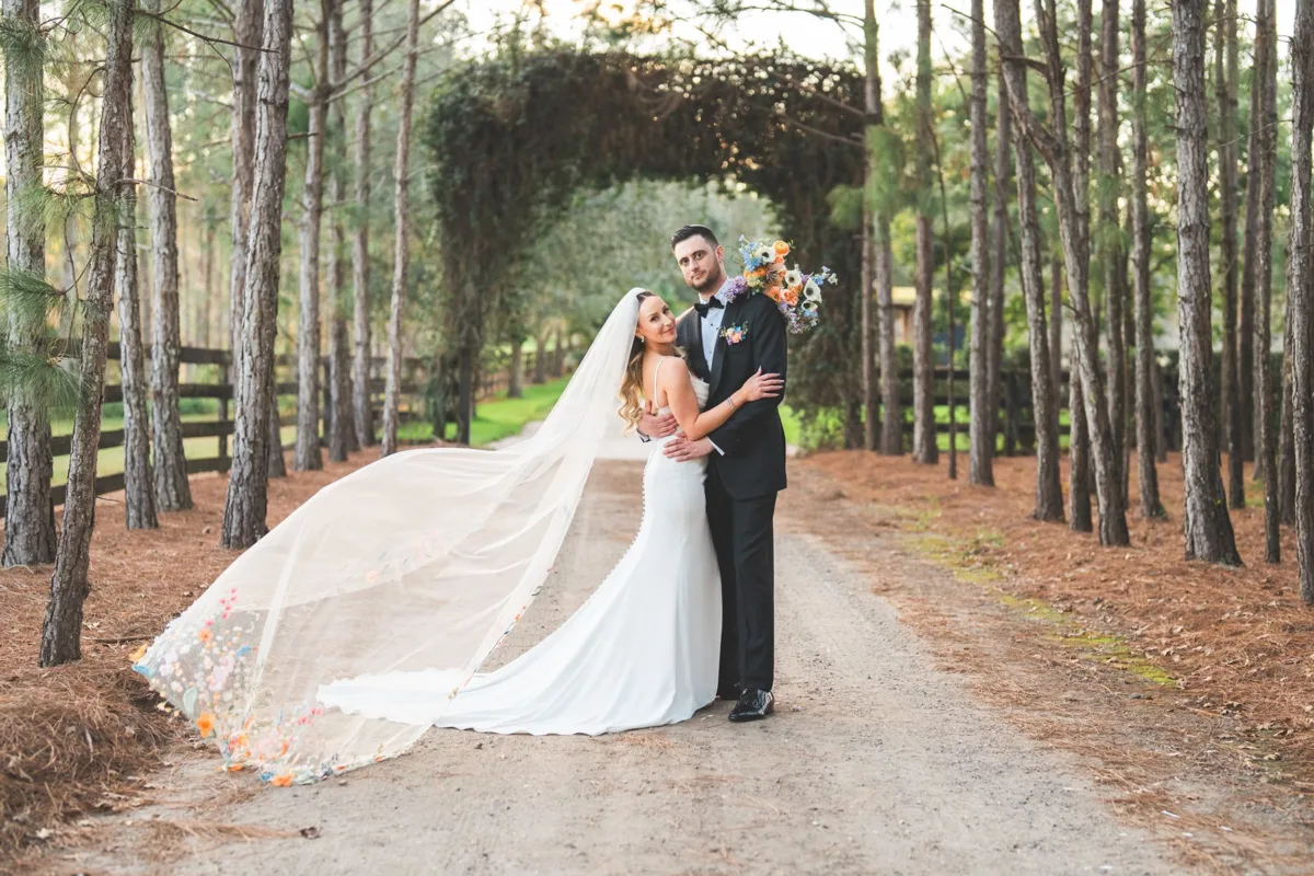 Bride and Groom at Club Lake Wedding Venue