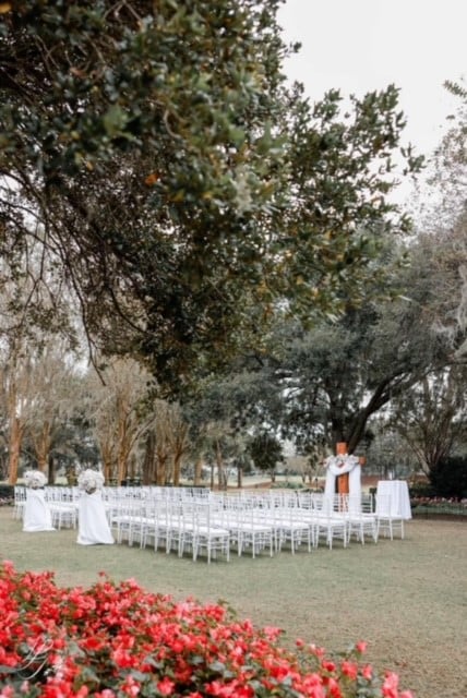 wedding ceremony set up, outdoors, Golden Ocala Golf & Equestrian Club, Orlando, FL