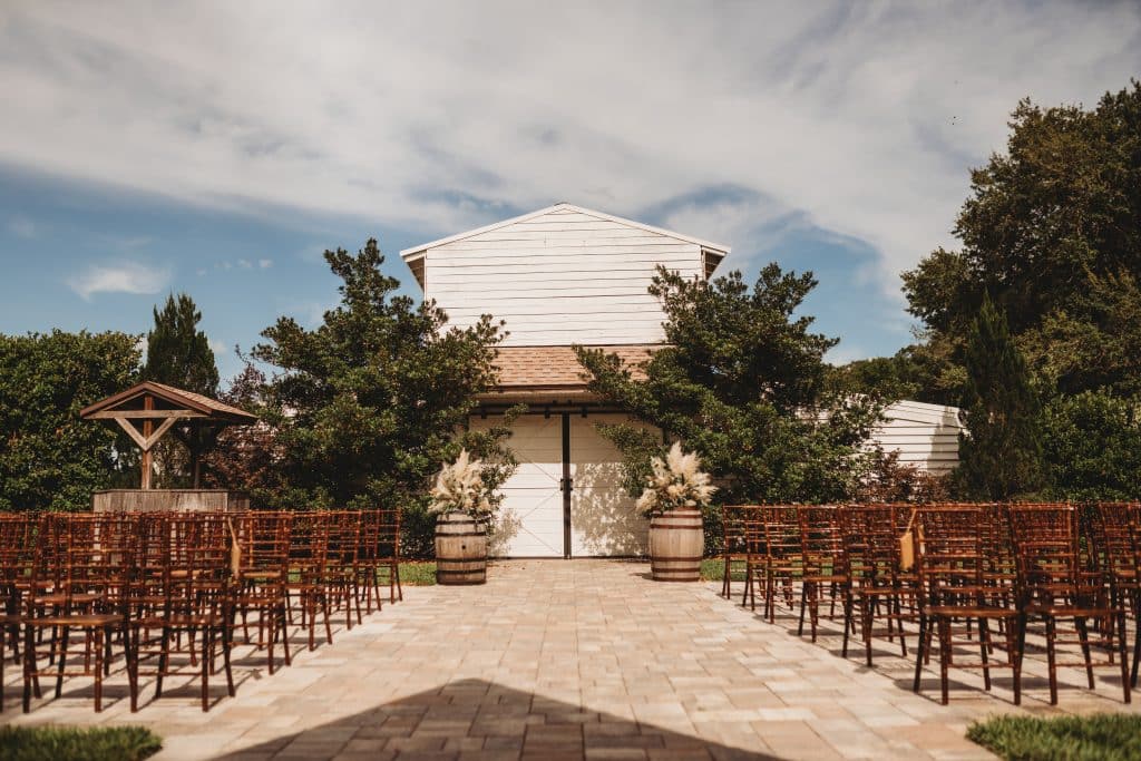 view of the wedding ceremony set up from the altar, Orlando, FL