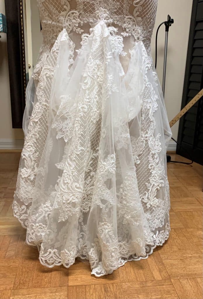 laced wedding veils, hanging on hooks, Sewing by Marilyn, Orlando, FL