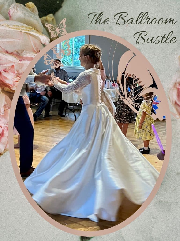 photo of a bride and groom dancing, the Ballroom Bustle, Sewing by Marilyn, Orlando, FL