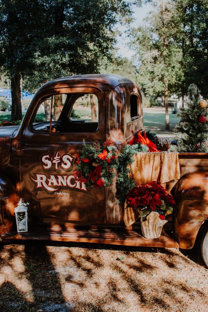 S&S Ranch written on the side of the vintage truck, outdoors, Orlando, FL