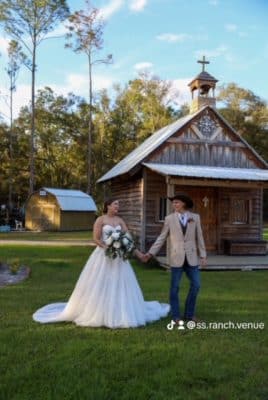 wedding couple outside at S&S Ranch, Orlando, FL