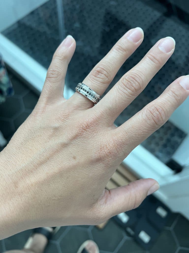 engagement ring on hand