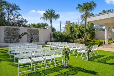 side view of the wedding ceremony set up, The Celeste Hotel, Orlando, FL