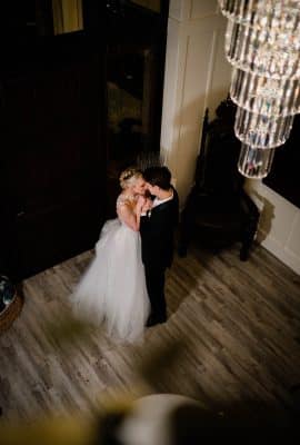 aerial view of a bride and groom dancing, Harbour House Oceanfront, Orlando, FL