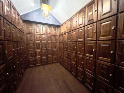 wooden lockers at the Mount Dora Yacht Club, Orlando, FL