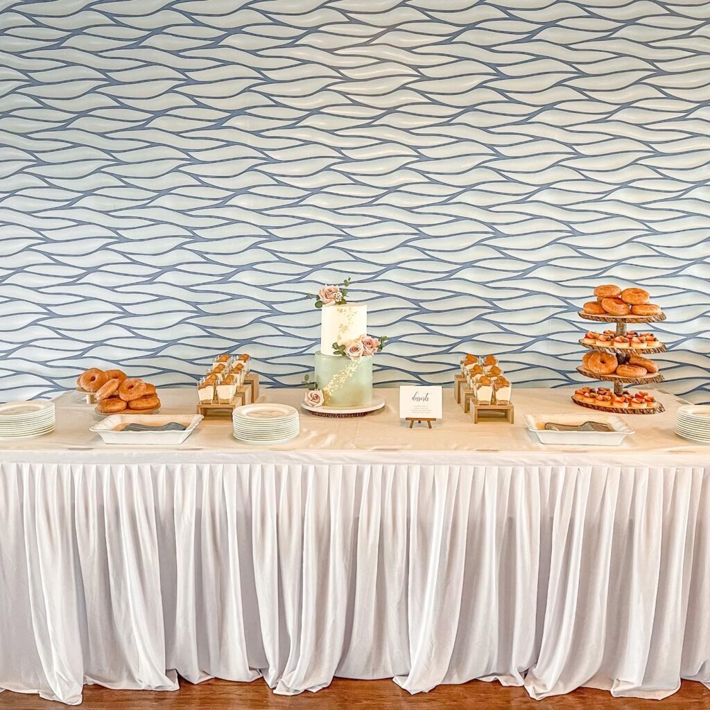 long dessert table, cake and other desserts adorning the table, Iced by Taylor, Orlando, FL