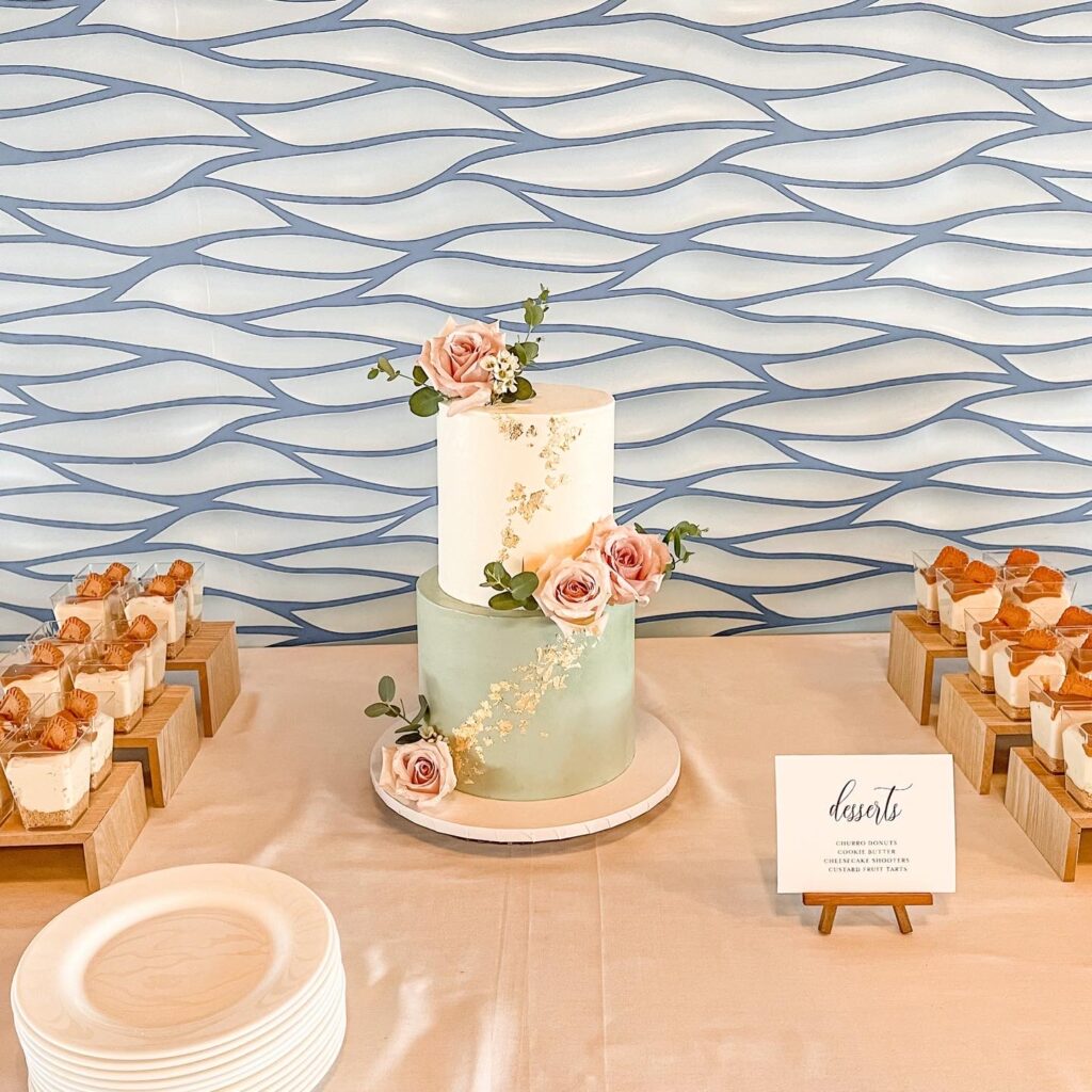 close up of the long table with a cake and desserts, Iced by Taylor, Orlando, FL