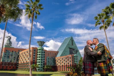 two grooms on their wedding day, swan & dolphin hotel, Sonacity Photography, Orlando, FL