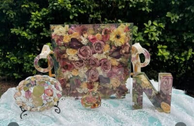 pressed flowers on display, Lyzmily's Flower Preservation, Orlando, FL