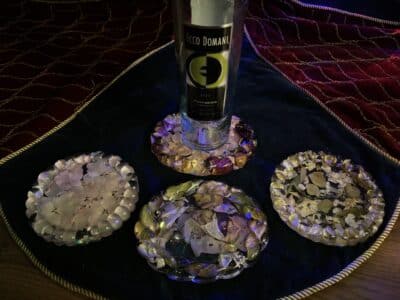 pressed flowers made into coasters, Lyzmily's Flower Preservation, Orlando, FL