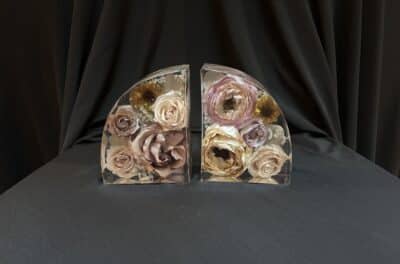 faded pressed flowers encased in a clear case, Orlando, FL