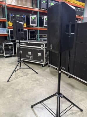 two professional speakers on stands, Orlando, FL