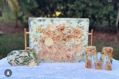 light colored flowers, pressed, M, corsage, Lyzmily's Flower Preservation, Orlando, FL