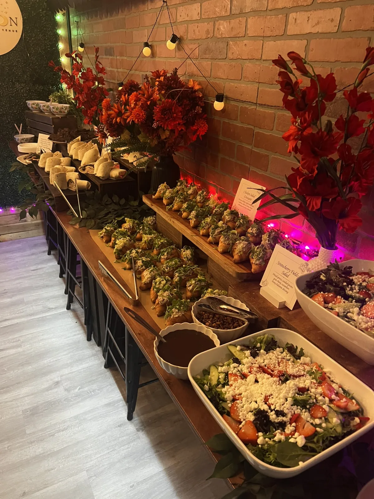 Beautifully presented lunch buffet featuring gourmet sandwiches prepared by Done Wright Culinary Services.