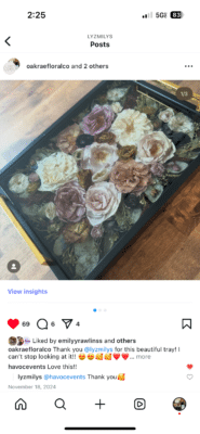 instagram post of pressed flowers, Lyzmily's Flower Preservation, Orlando, FL