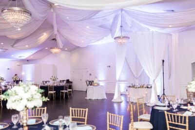wedding reception, purple uplighting, dance floor, The Royal Crest Room, Orlando, FL