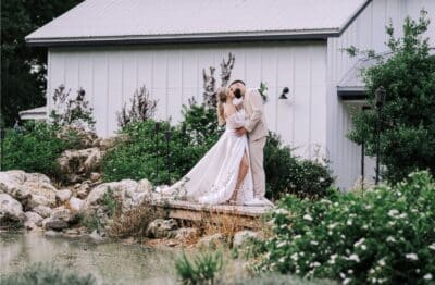 bride and groom kissing on their wedding day, wedding venue, Orlando, FL