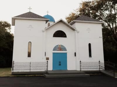 The Sanctuary at Suntree, front of the building, teal door, Orlando, FL
