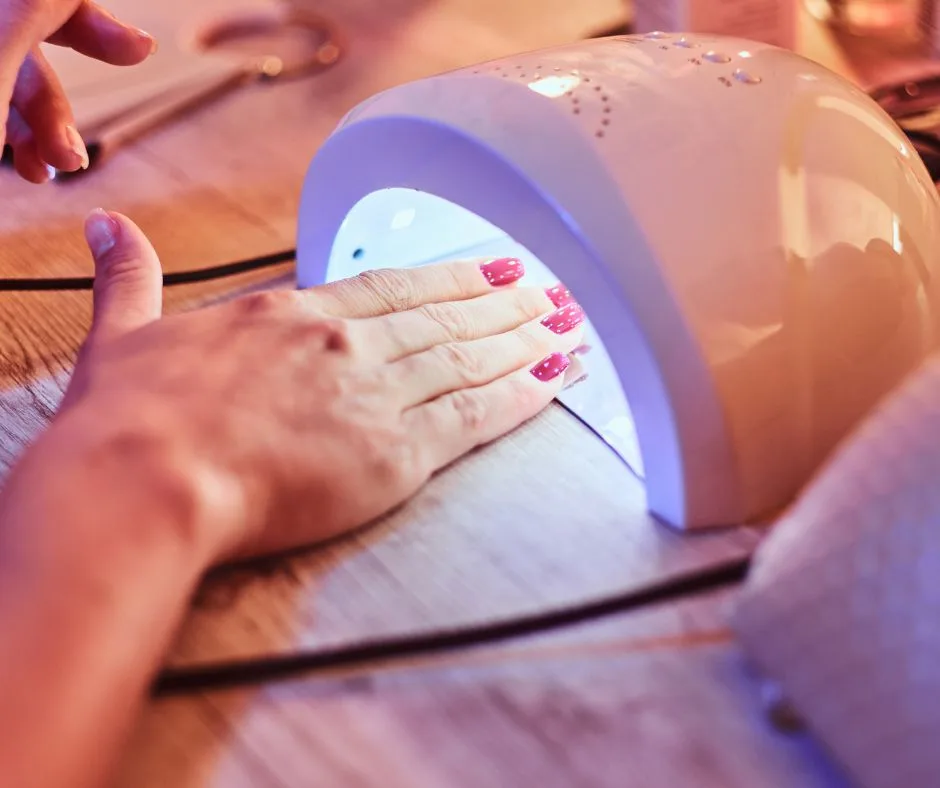 DIY gel manicure sealed with UV light