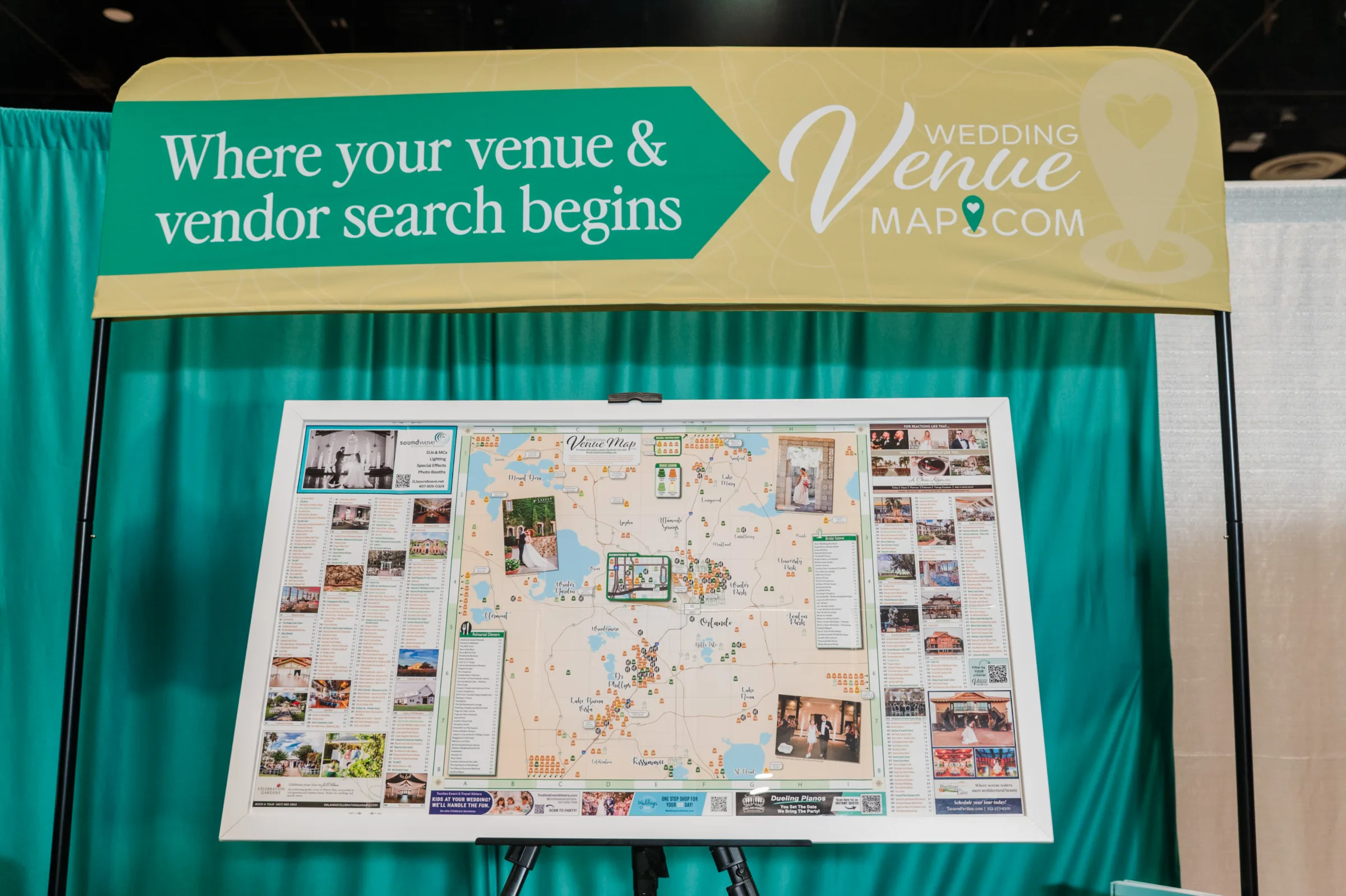 Central Florida Wedding Venue Map showing Orlando wedding venues by location