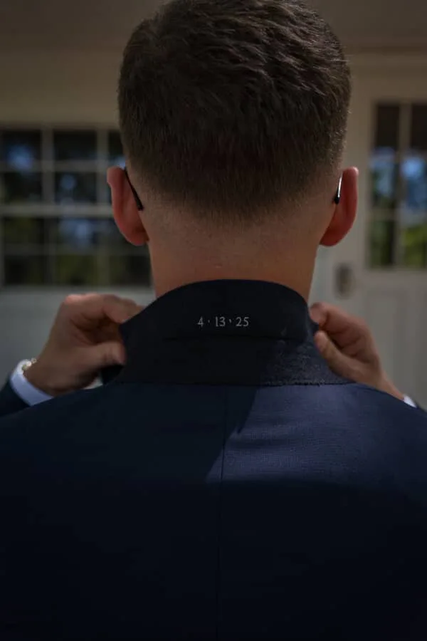 Blue Custom Suits in Orlando with Monogram Engraving