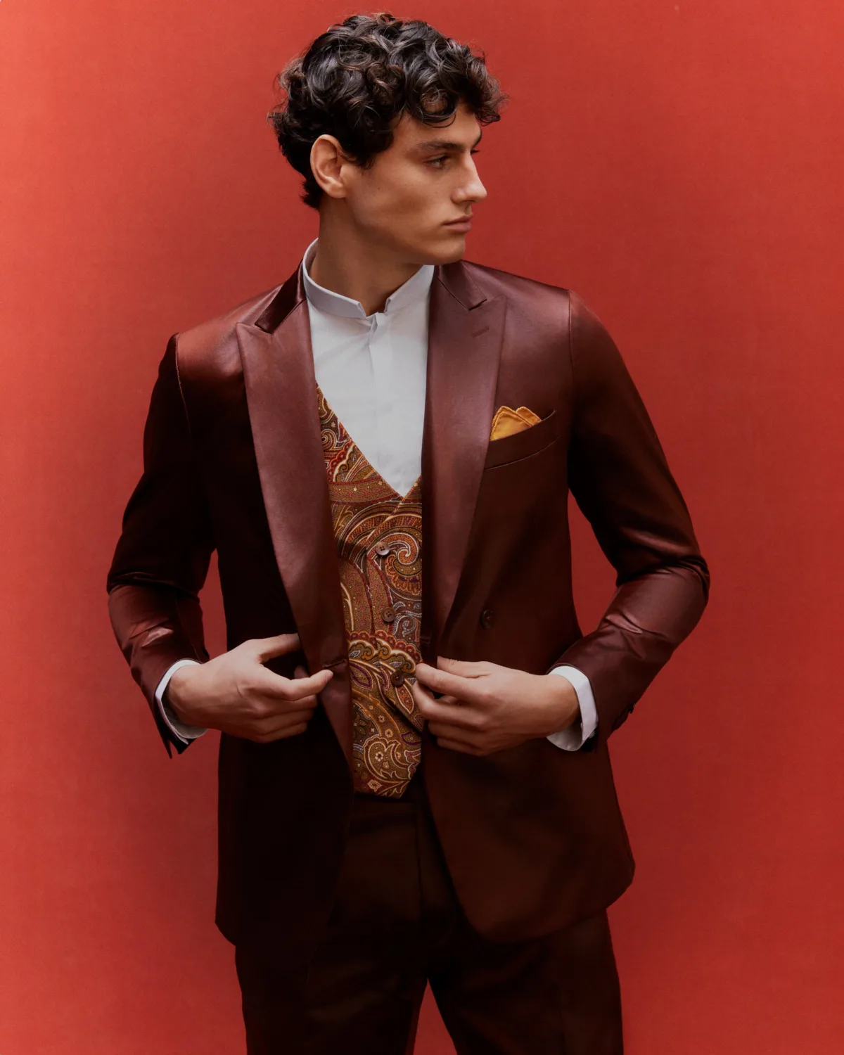 3-piece burgundy custom wedding suit orlando