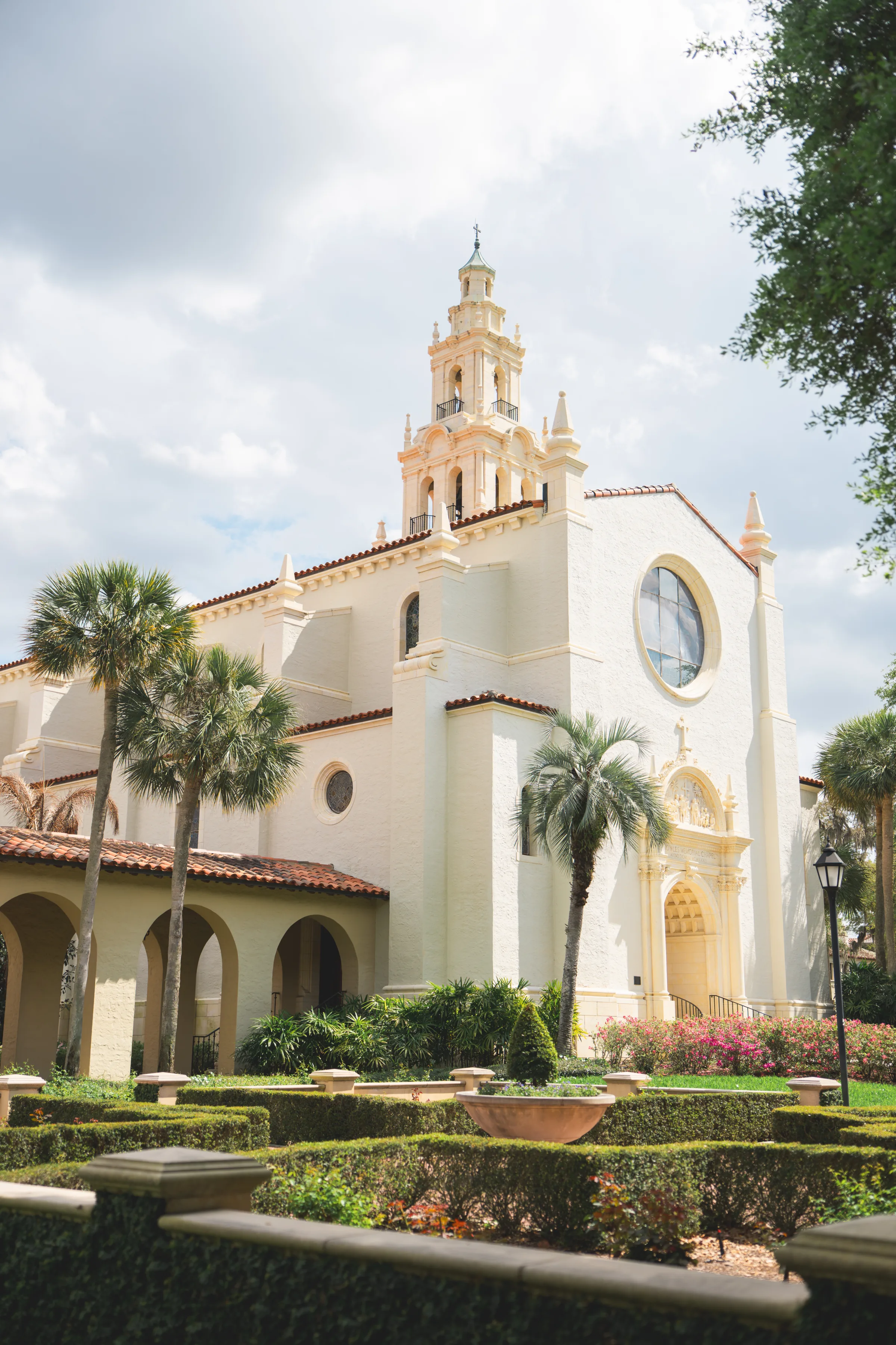 CodyKarinaWedding03.15.2026 21 - European Inspired Wedding | Rollins College Exterior of Knowles Chapel at Rollins College Winter Park Florida european inspired wedding ceremony venue