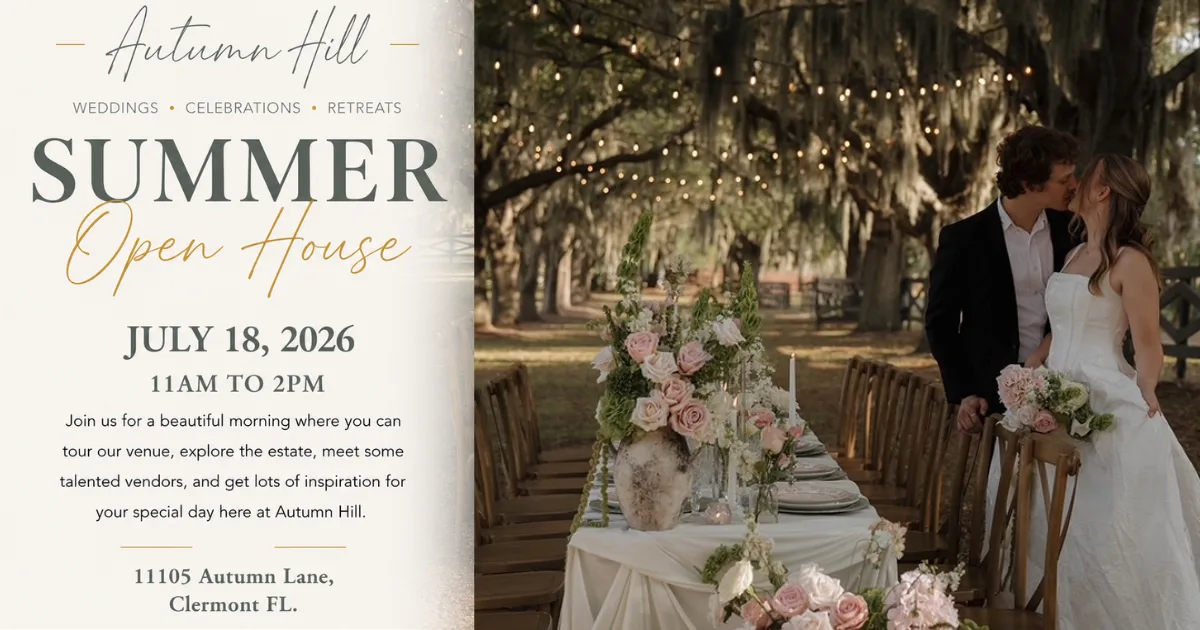 A beautiful farmhouse in a natural setting with oak trees, lake views, and wide open spaces in Clermont, FL