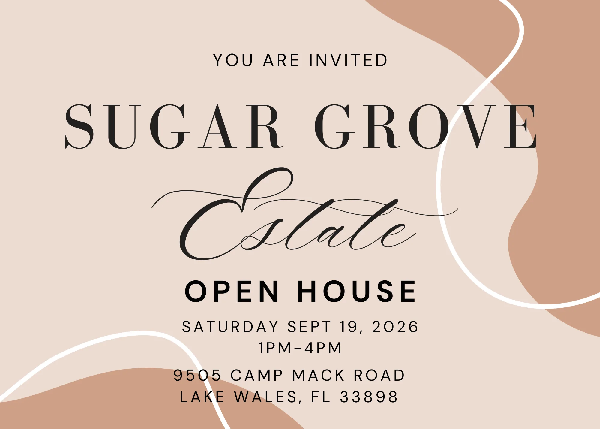 Sugar Grove Estate Open House- Lake Wales FL